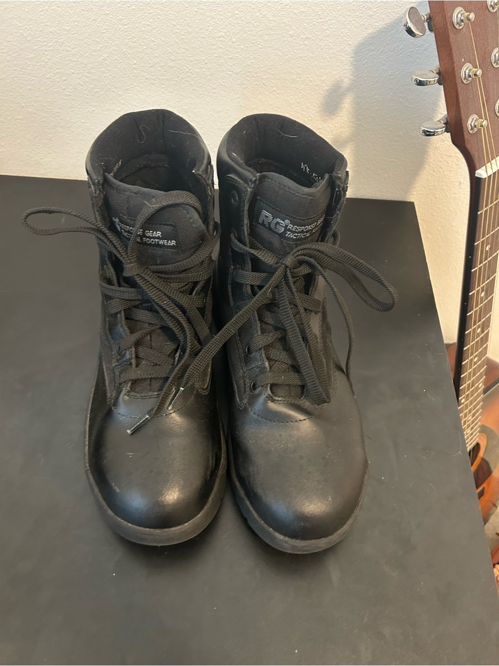 Tactical Men's Black Lace-Up Boots